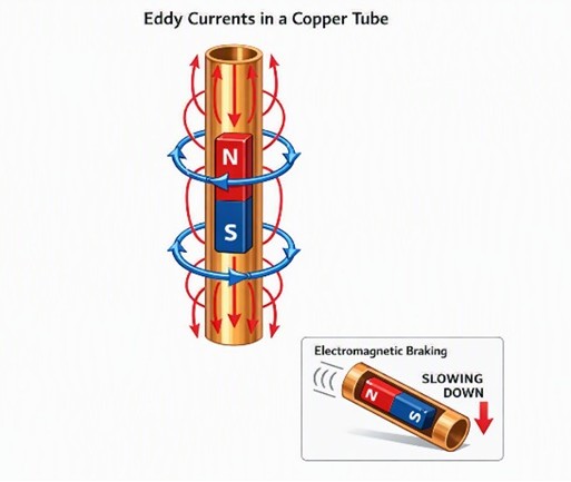 Eddy current in a copper tube